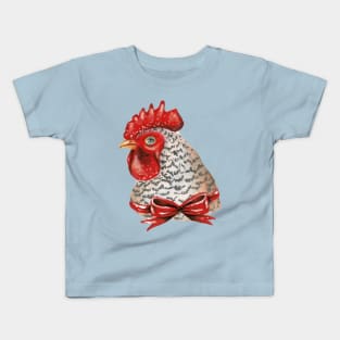 Rooster with a Red Bow Kids T-Shirt